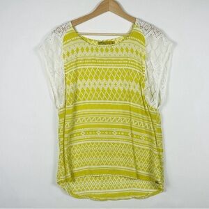 NWOT Prana shirt with capped lace sleeves